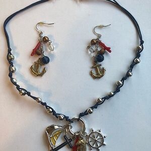 Avon Nautical Charm Necklace and Earring Set